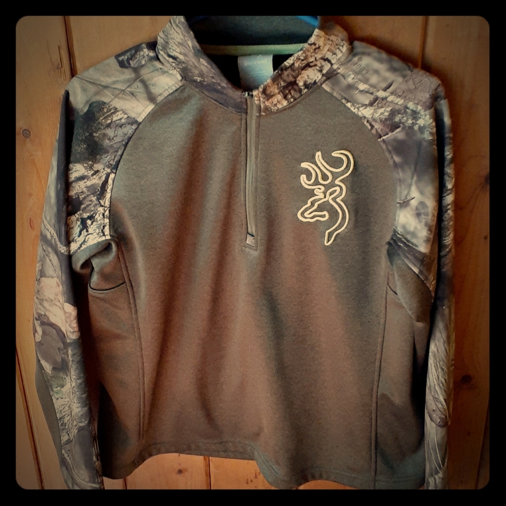 Boys Browning Mossy Oak Zip Pullover